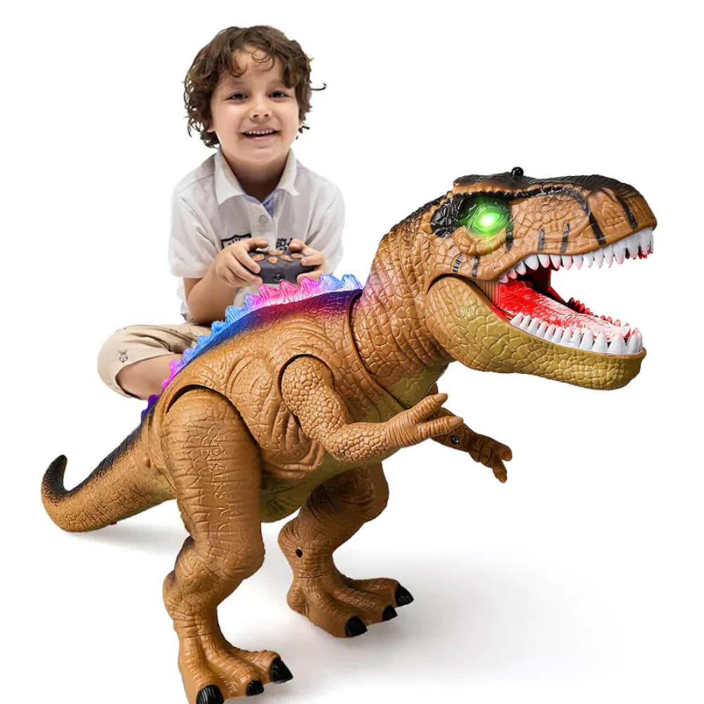 Dinosaur Remote Control Walking Toy Roaring Light Up Action Figure