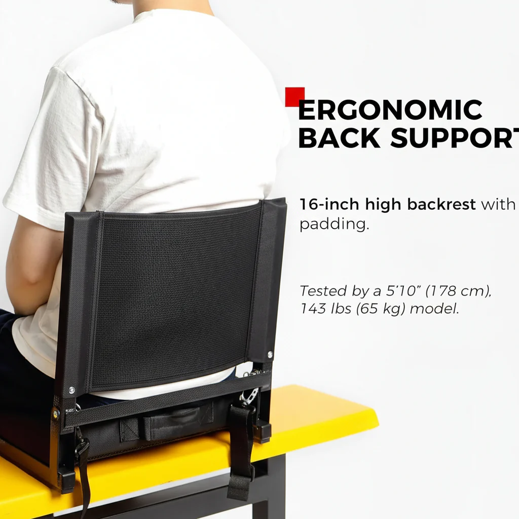 Stadium Seat Padded Folding Bleacher Chair Backrest