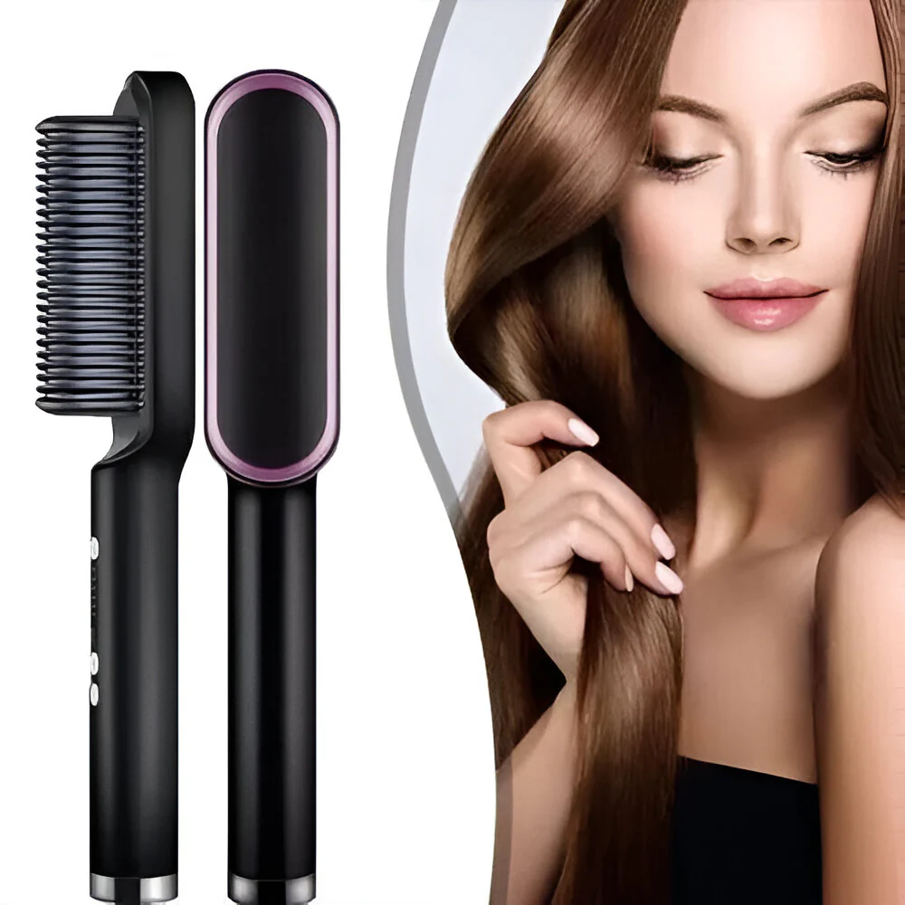 Hair Straightening Comb Heated Styling Brush Tool
