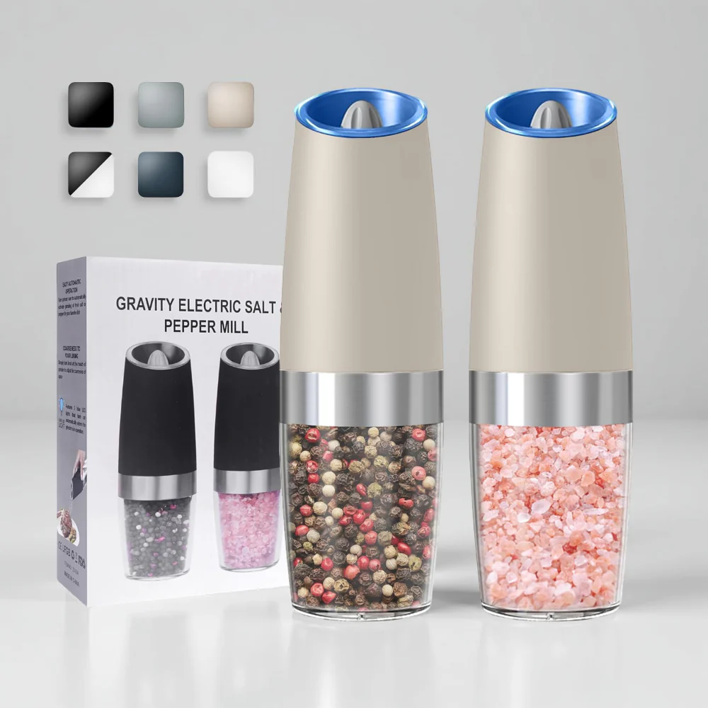 Salt Pepper Grinder Electric Gravity Adjustable Set