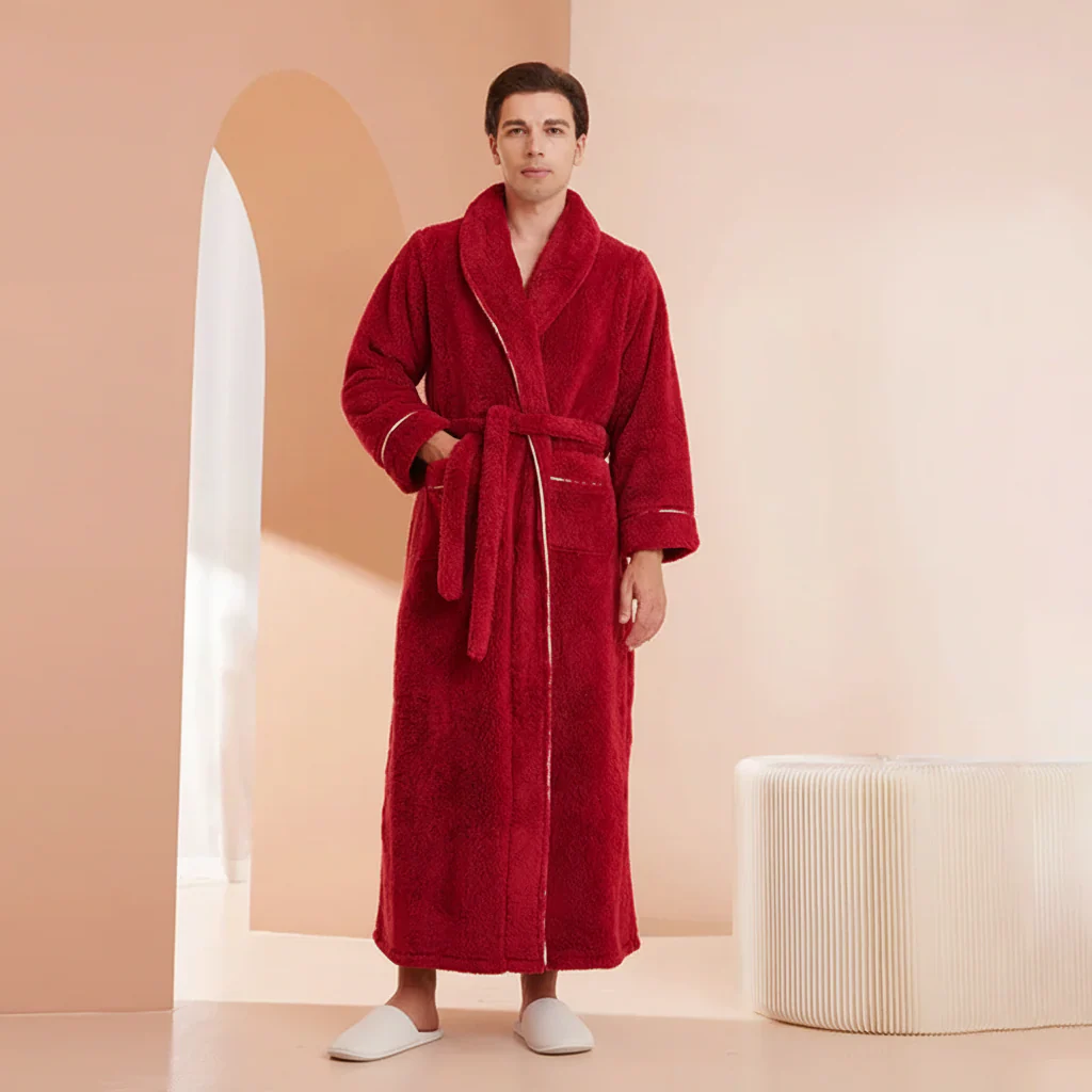 Bathrobe Winter Warm Long Sleeve Lounge Robe