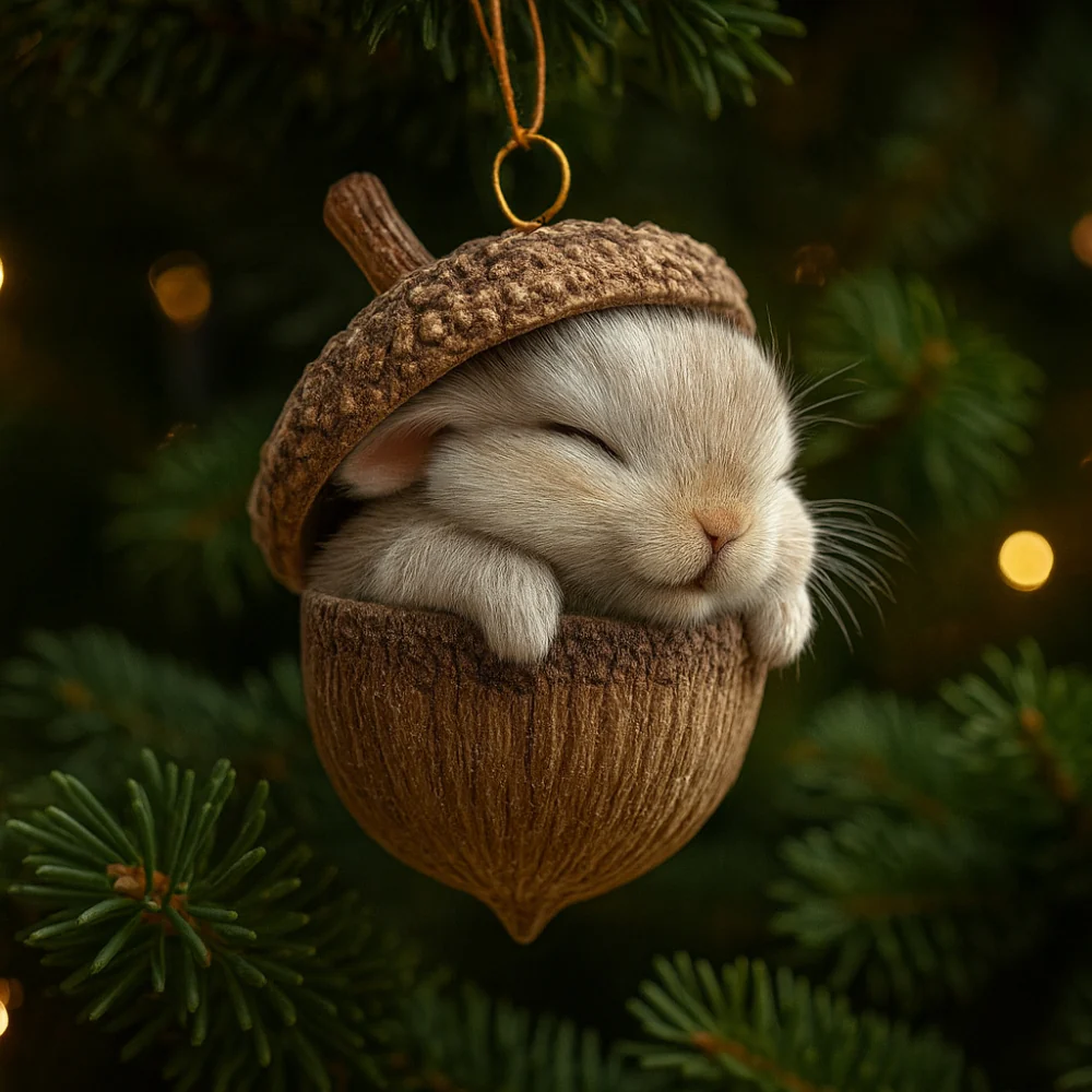 Christmas Ornaments Woodland Animal Acorn Tree Decor