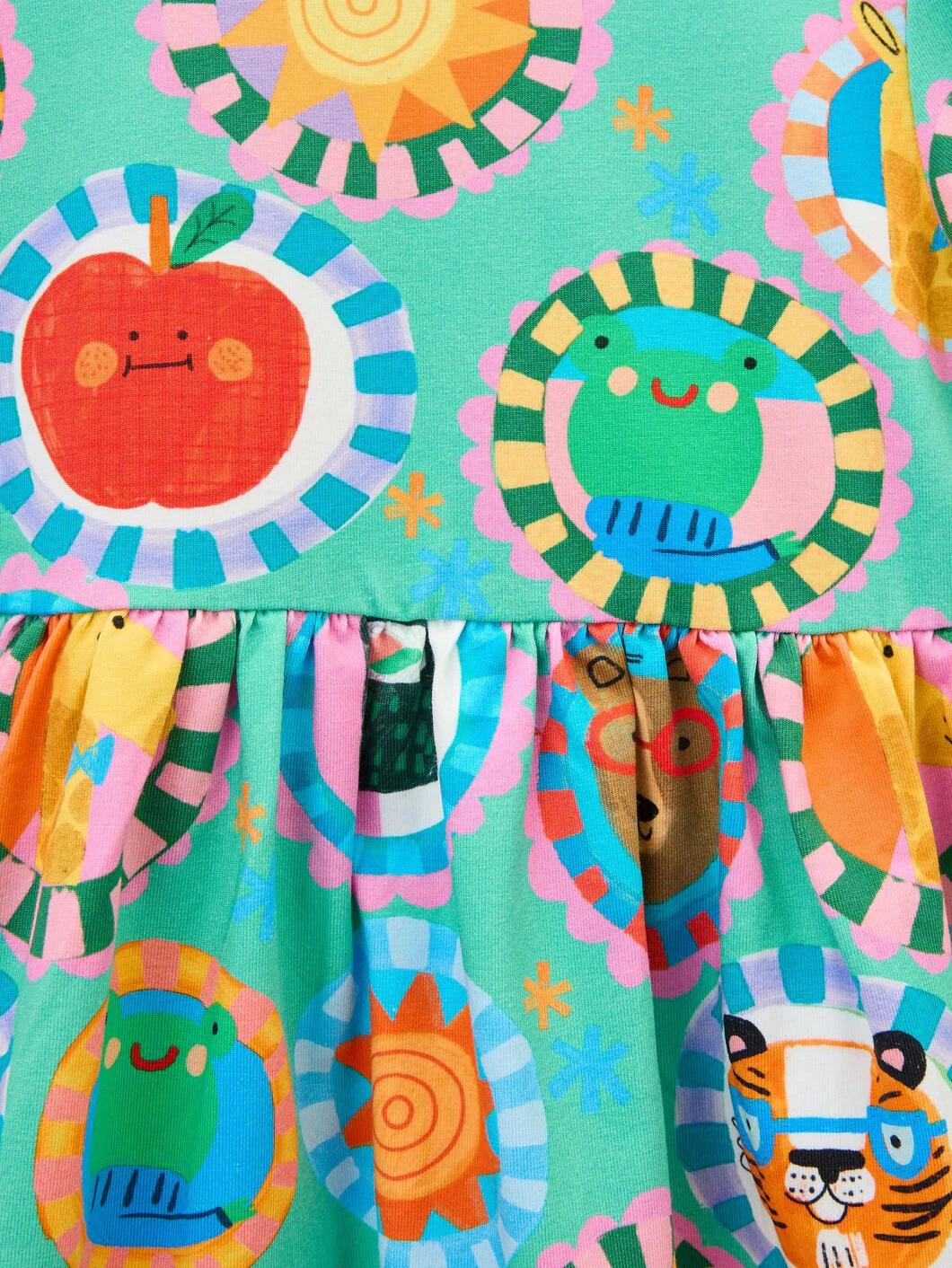 Playful Animal Print Baby Dress